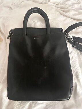 Matt & Nat Black Structured Top-Handle Tote Backpack